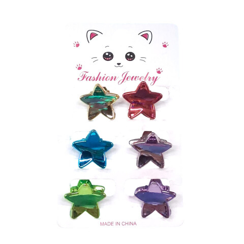 Broches pinzas estrellas de colores para el cabello 6pcs Broches Pinzas Estrellas De Colores Para El Cabello 6pcs