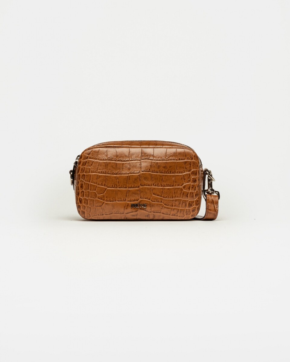 Bandolera New Eterial en Cuero Croco Shine - Cuoio 