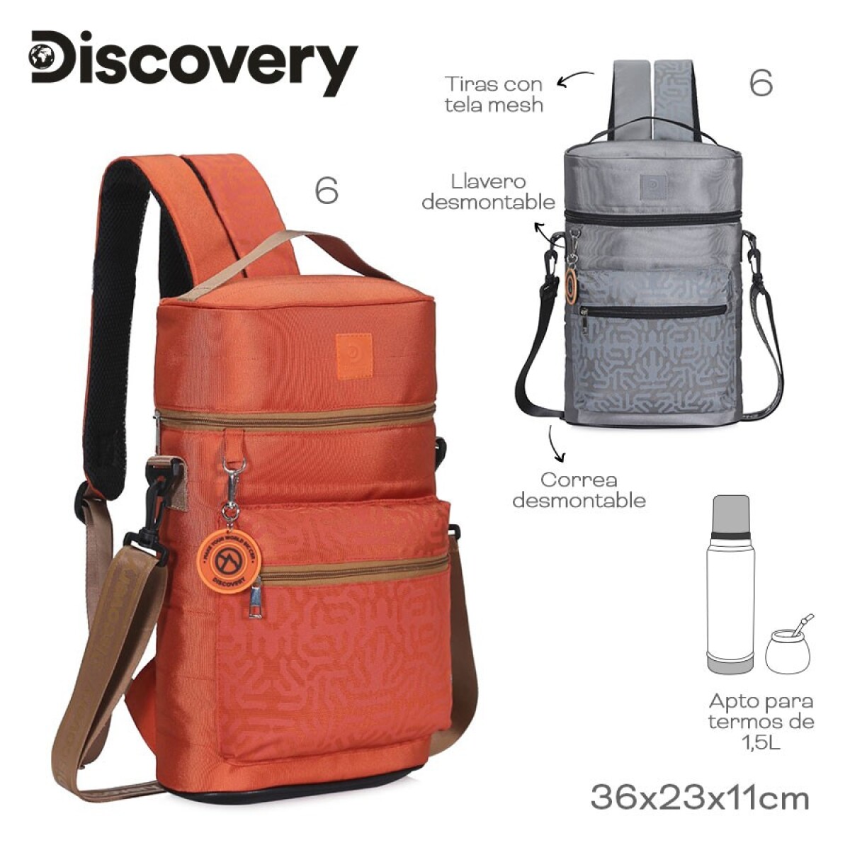 Mochila Matera Discovery 17334 para Termo 1.5L - GRIS 