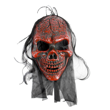 Máscara de Halloween de calavera con pelo Máscara de Halloween de calavera con pelo