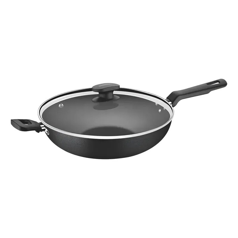 Wok De Aluminio Con Tapa De Vidrio Tramontina - 20394/028 Wok De Aluminio Con Tapa De Vidrio Tramontina - 20394/028