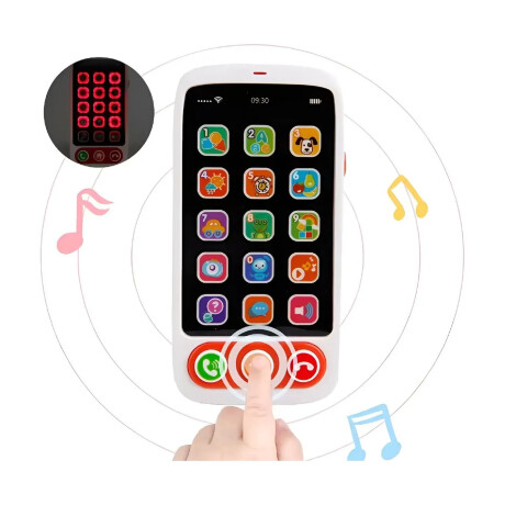 Teléfono Didáctico Interactivo Sonidos Luces Botones Huanger Rojo