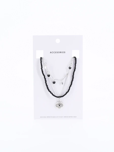 COLLAR OJO PLATEADO