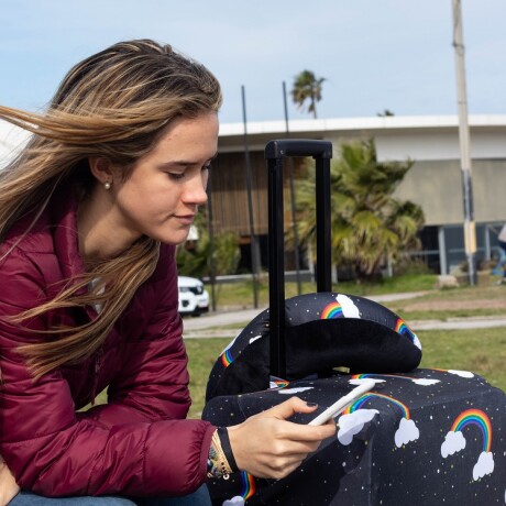 Funda para valija grande para viaje Arcoiris Negro