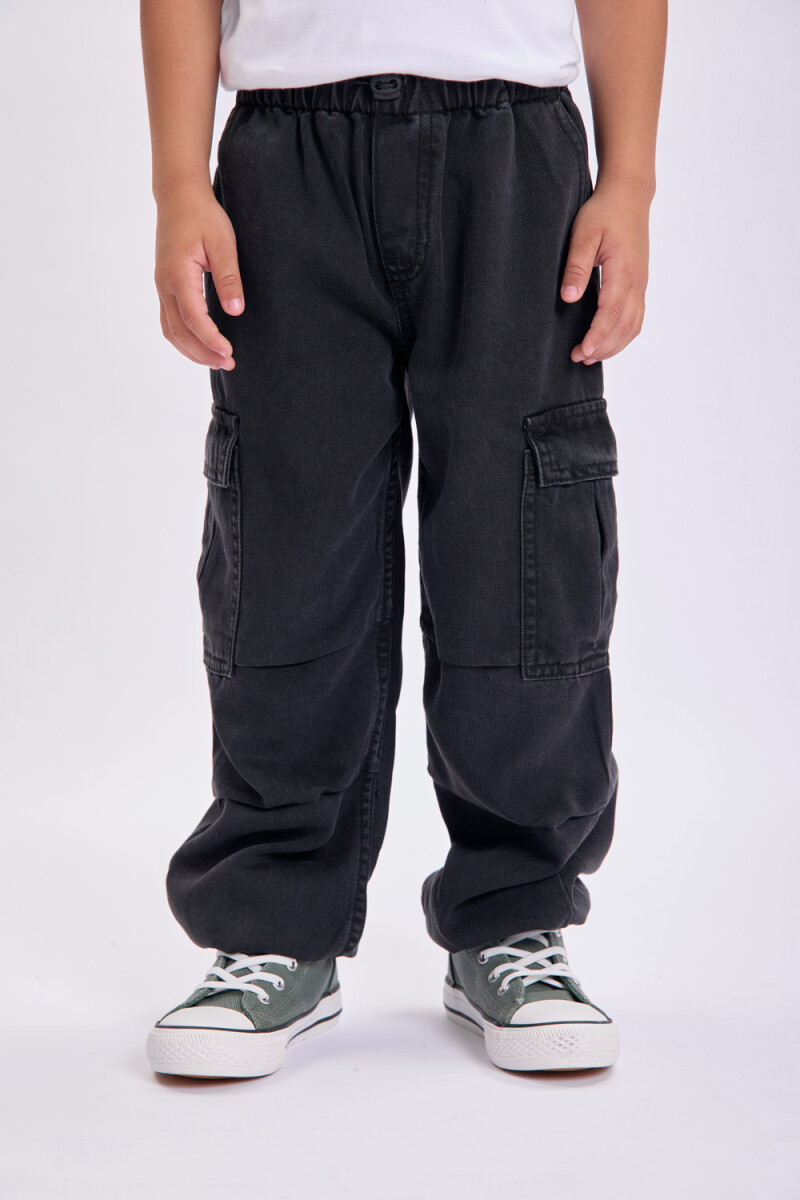Pantalón cargo jean Gris Oscuro