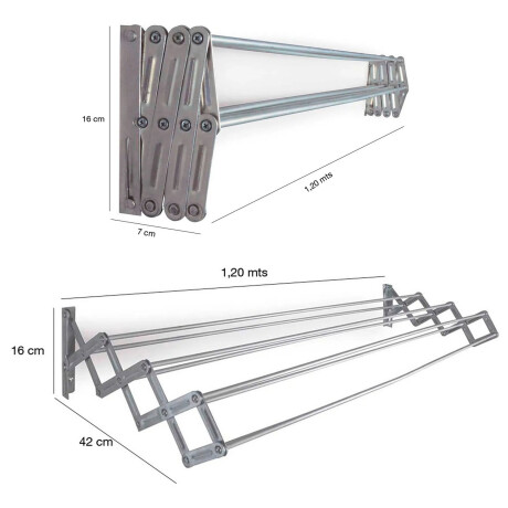 Tendedero Mor de Pared Plegable en Aluminio 8.4 Mts de Ropa Tendedero Mor De Pared Plegable En Aluminio 8.4 Mts De Ropa