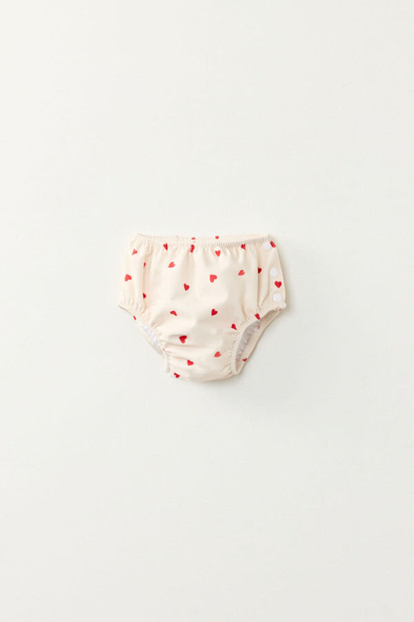 Pañal para agua reutilizable Estampa Corazones Crudo