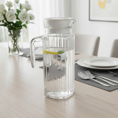 Jarra de vidrio con tapa plástica 1000ml TRANSPARENTE