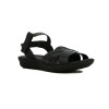 Country Sandalia Dama Casual Cuero Tiras Combinada Cruzadas Negro