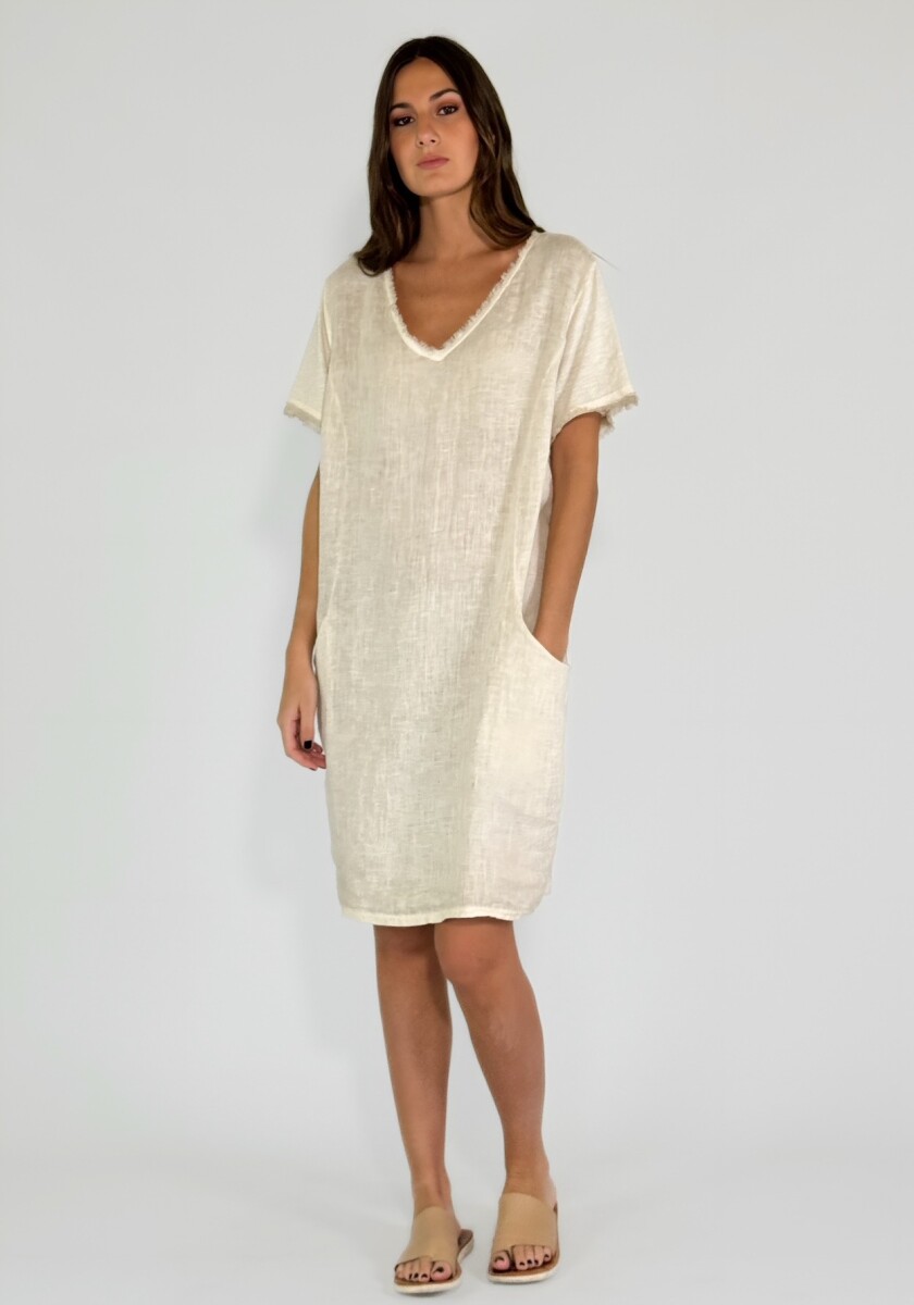 VESTIDO MARTINICA CORTO - CRUDO 