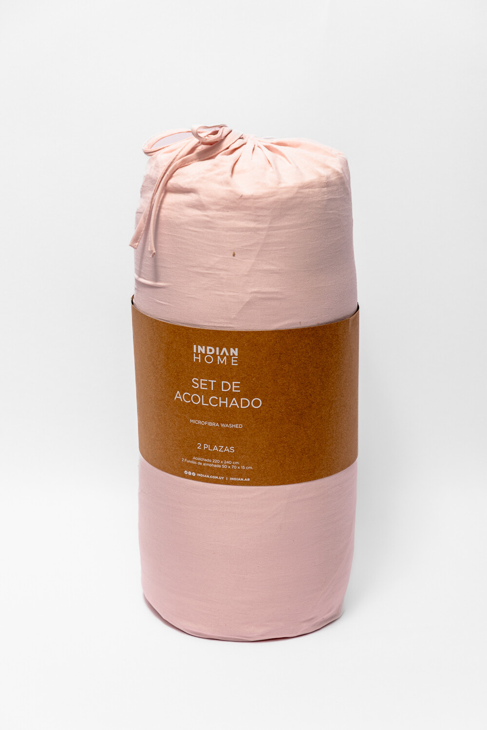 Acolchado 2 Plazas Microfibra Washed Durazno
