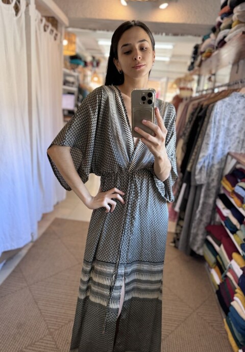 Vestido Manu de seda Tonos grises