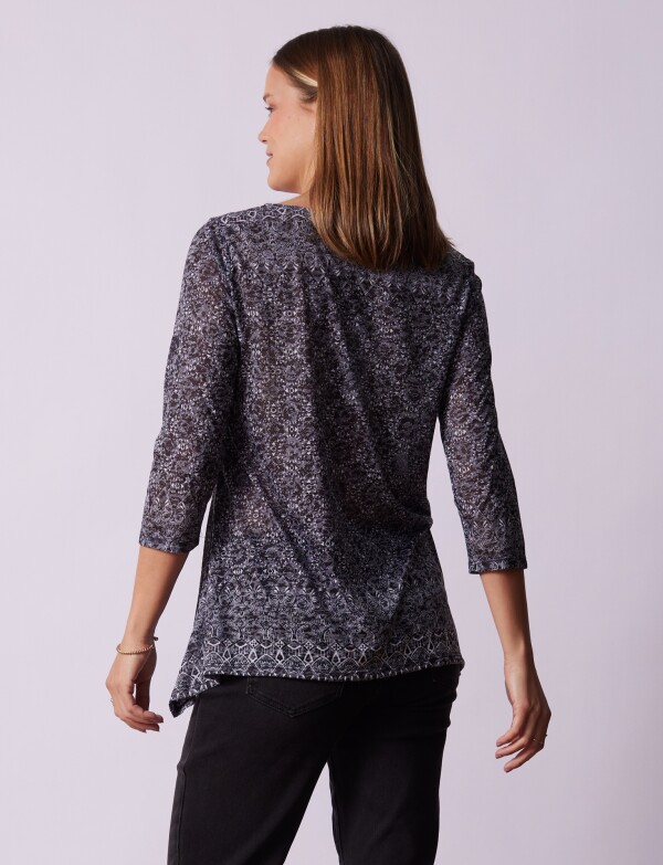 Blusa Detalle Brillos GRIS/MULTI