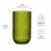 Jarra Line 1 Litro y 6 Vasos 300 ml Set Vidrio Verde