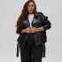 campera cuerina Negro