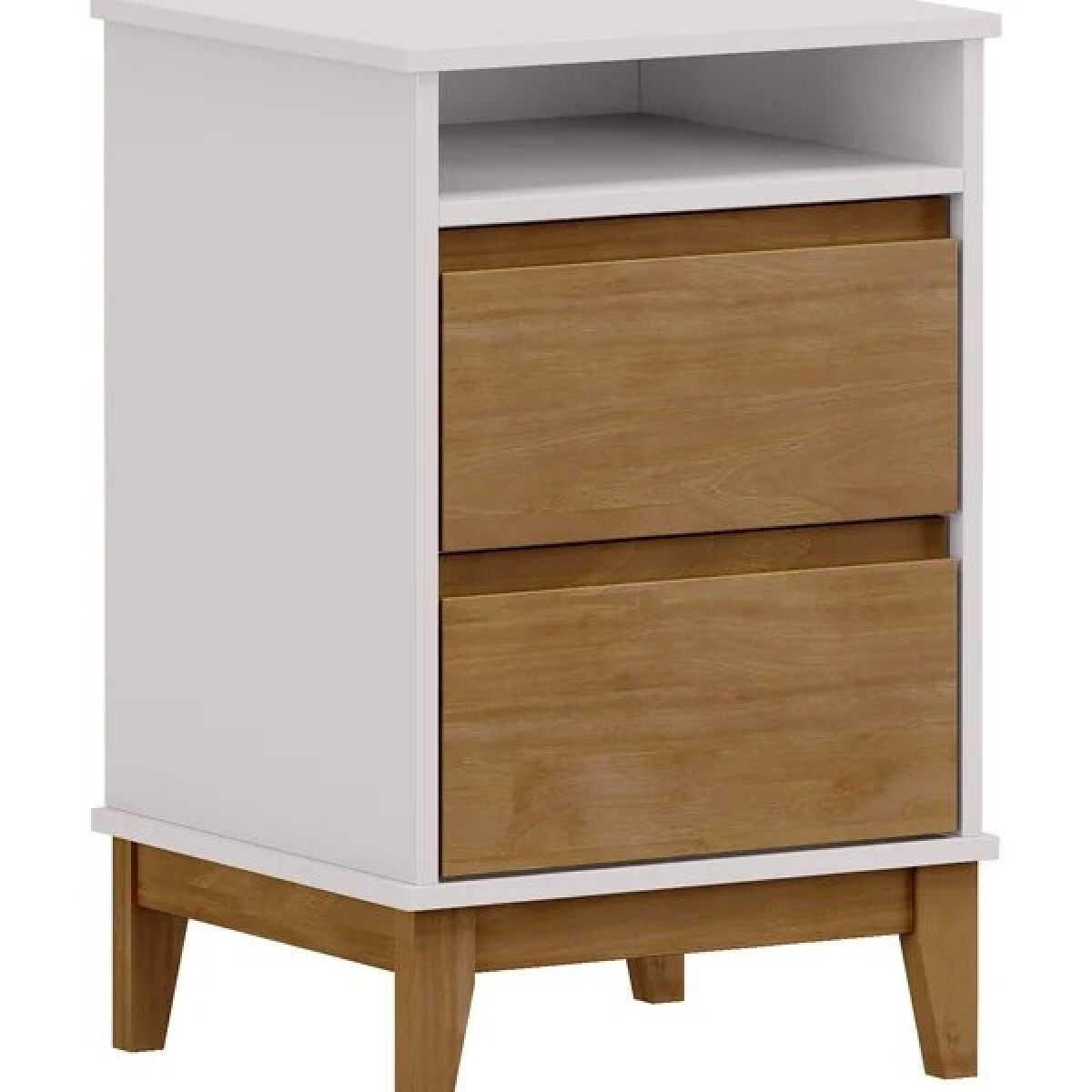 Mesa De Luz 2 Cajones Prata Freijo/blanco 2800fw 