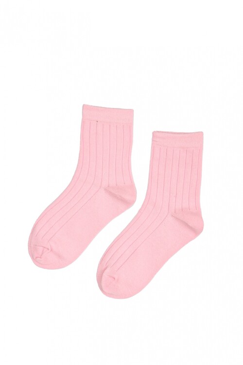 Medias Kids Rib Lisas Rosa Blush