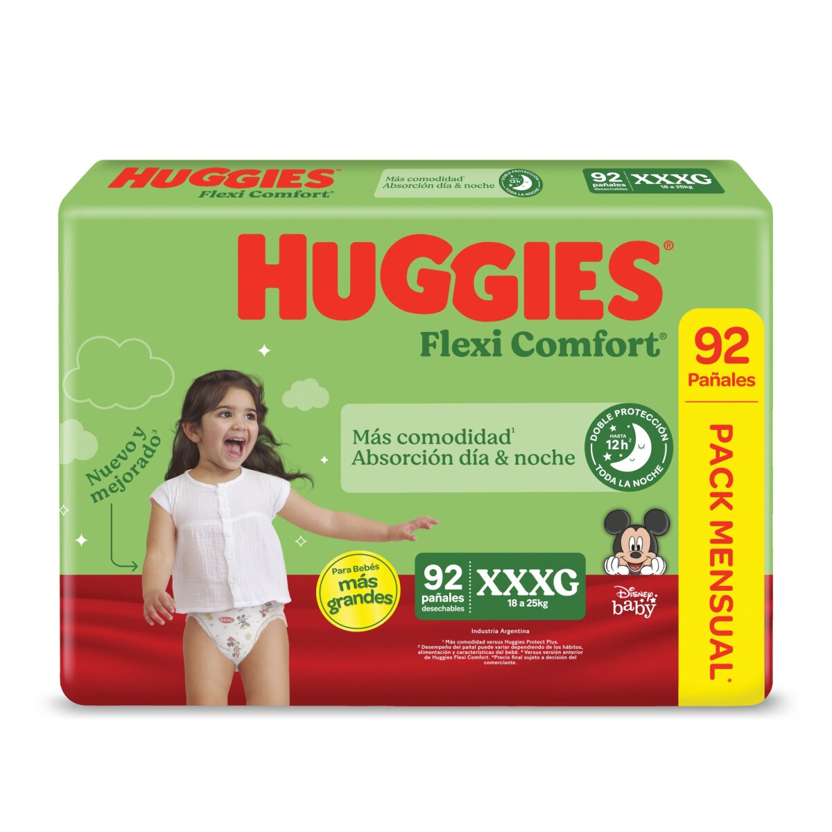 Pañales Huggies Flexi Comfort XXXG 92 Unidades 