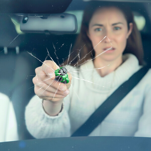 Mini Martillo Seguridad Autos Llavero Rompe Vidrios Ventanas Color Verde