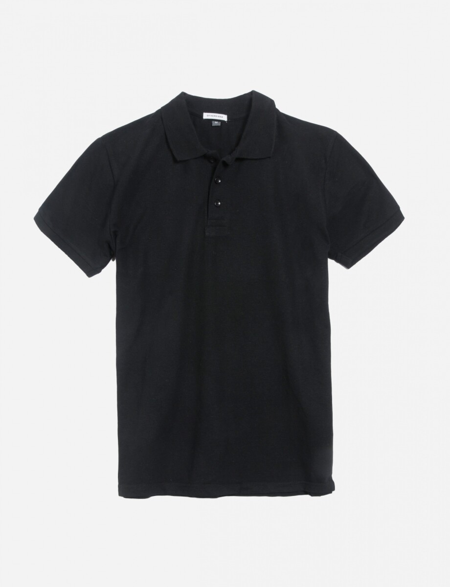 Remera polo básica - Negro 