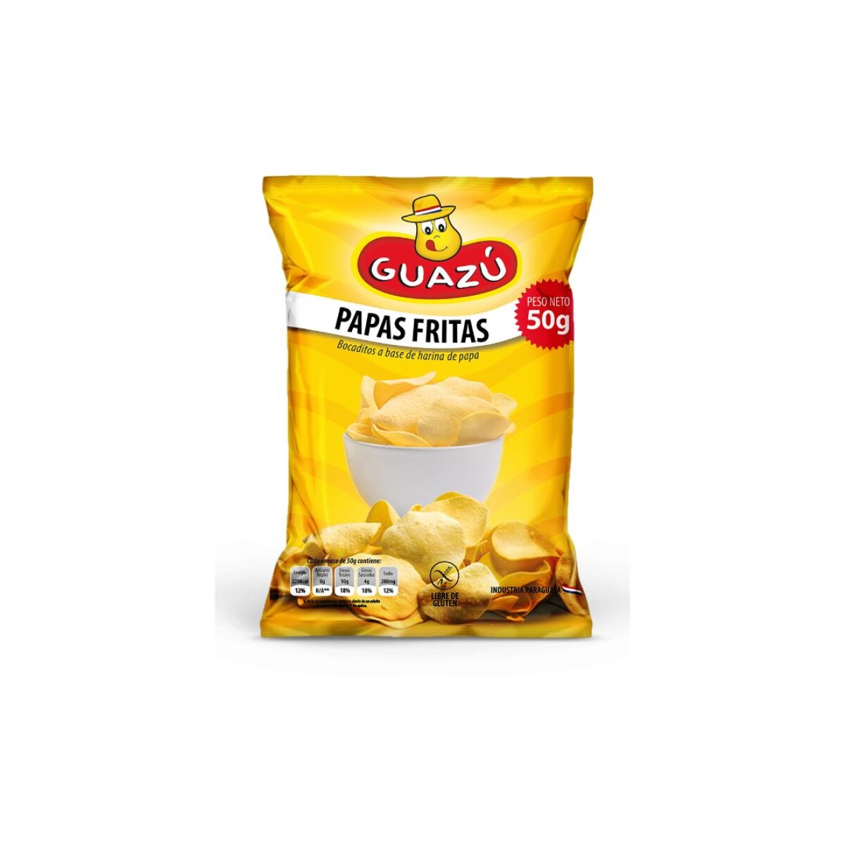 Guazú Papas Fritas Lisas 50g 