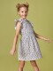 Vestido De Flores Con Cintura Engomada Gris