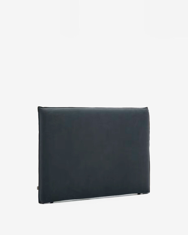Cabecero Jaira con funda desenfundable de lino y algodón en color gris antracita para cama FSC Mix Credit de 160