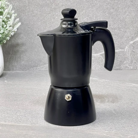 Cafetera Italiana Aluminio Moka Cream Negro 2 Tazas 200ML Cafetera Italiana Aluminio Moka Cream Negro 2 Tazas 200ML