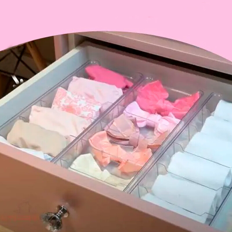 Organizador Acrílico con divisiones 12,5 x 34cm TRANSPARENTE