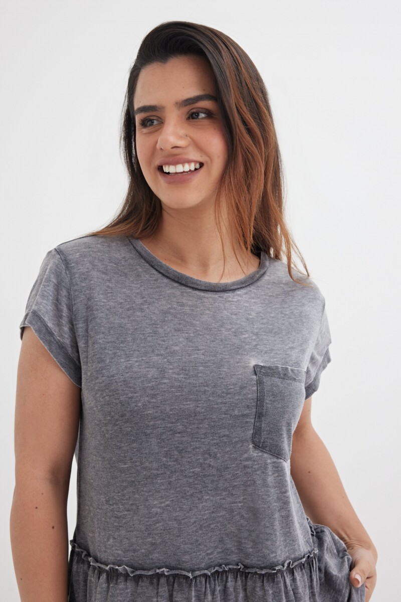 Remera peplum GRIS