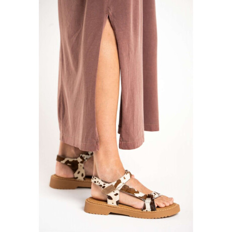 Vestido Algodon Lavado Marron