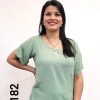 Blusa Da.M/C Lino C/Bot. Verde Claro
