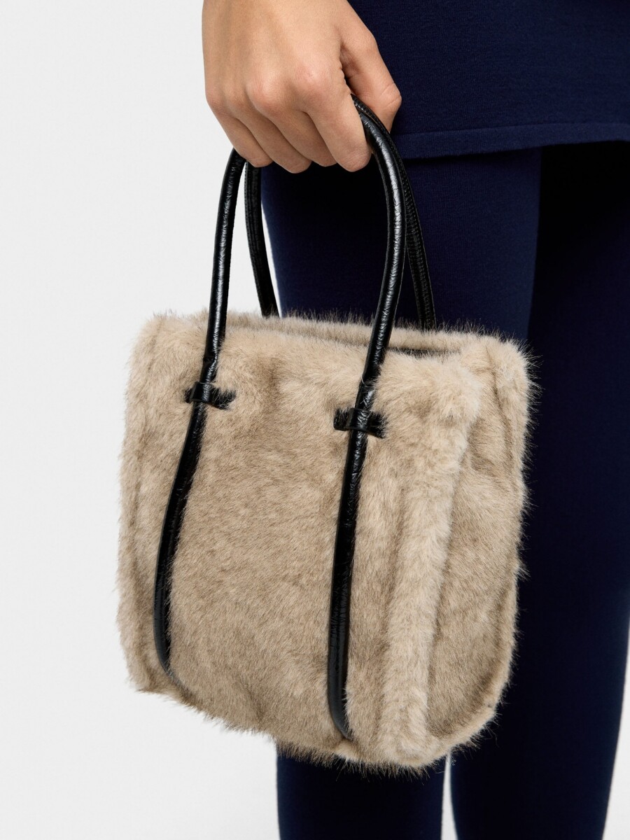 Bolso Tote Efecto Pelo crudo