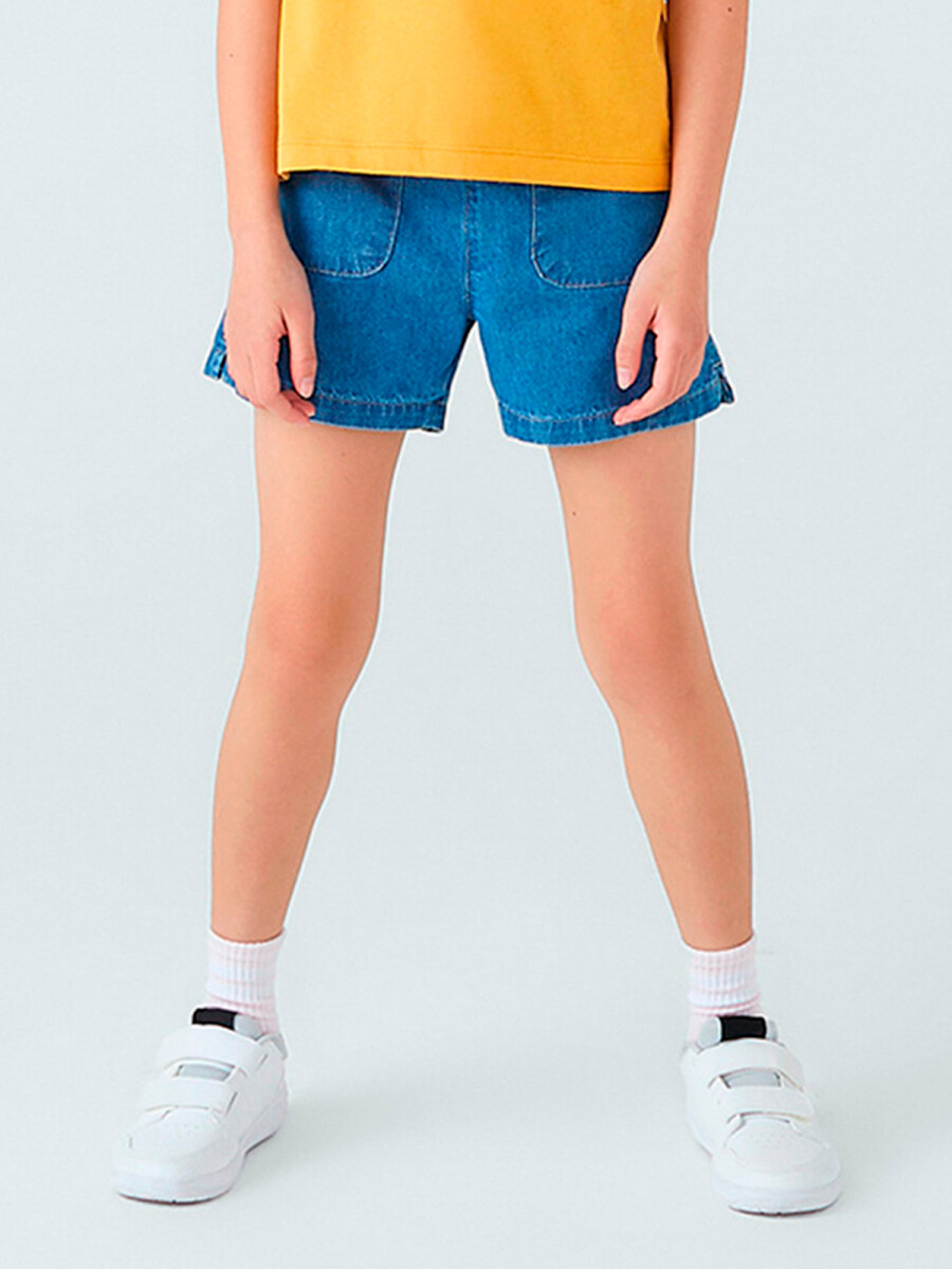 SHORT DE JEANS DE NIÑA - CELESTE 