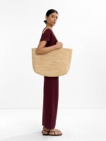 Pantalón De Punto Con Cordón Ajustable burdeos