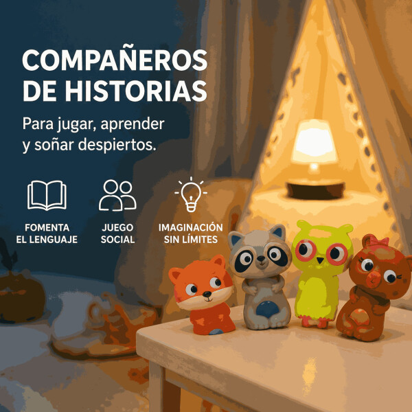 Set X4 Títeres de Dedo Animalitos para Baño y Juego Rosa