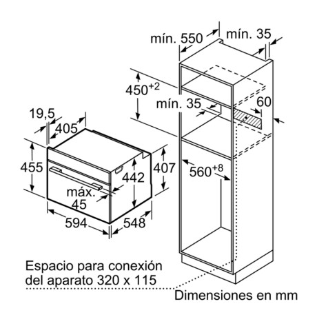 Horno de empotrar Bosch de 47 lts CBG633NS3 Compacto Horno de empotrar Bosch de 47 lts CBG633NS3 Compacto