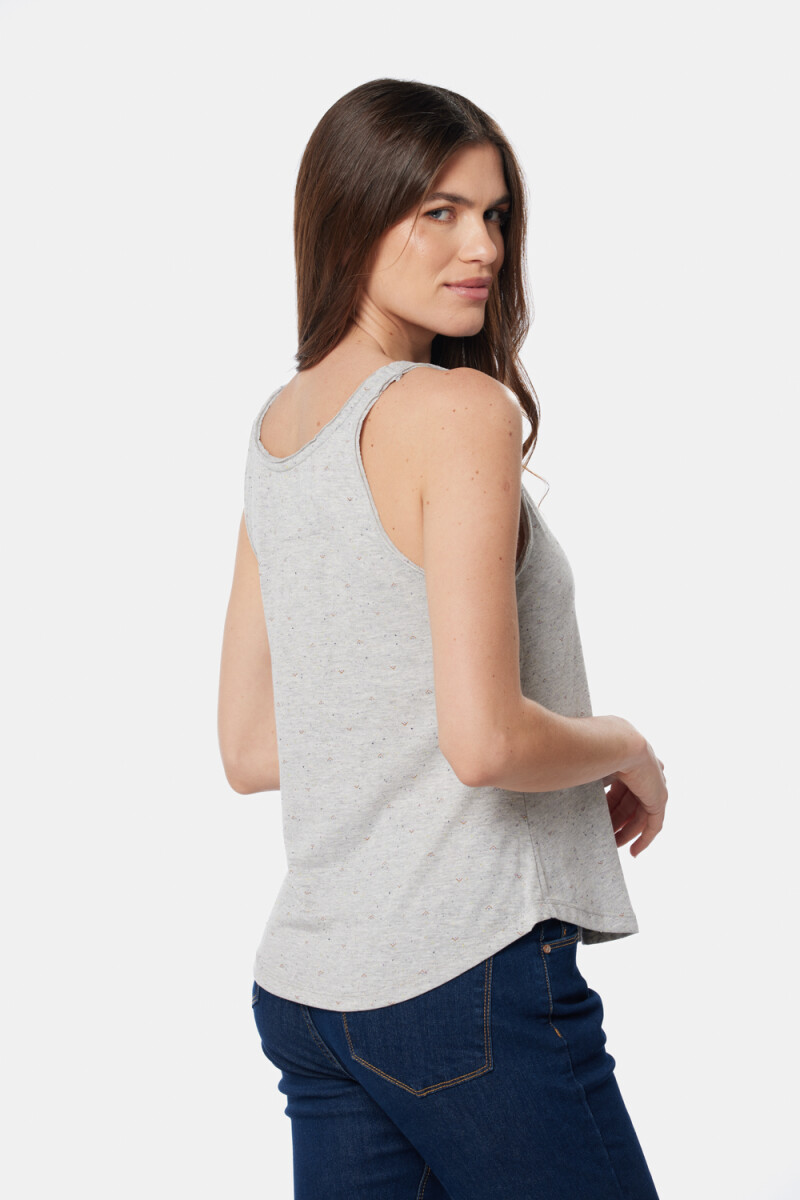 MUSCULOSA CON BOTONES - Gris 