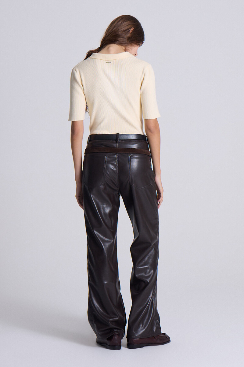 PANTALON FLARE ASTRO Marron
