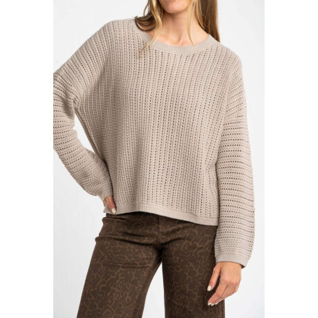Sweater Texturado Lurex Gris