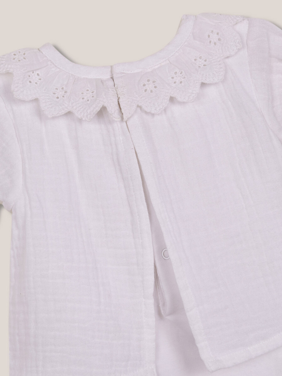 Camisa Body Cuello Volante Blanco