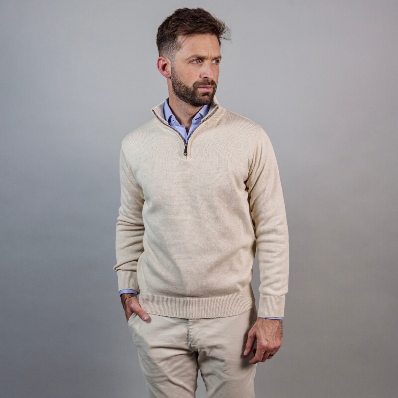 BUZO 1/2 CIERRE Crudo