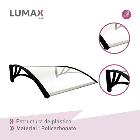 Alero Policarbonato Transparente Y Soporte Negro 1.5 x 1.0 m Alero Policarbonato Transparente Y Soporte Negro 1.5 x 1.0 m
