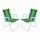 Set x2 Reposeras Sillas Alta Plegable 110 Kg Aluminio Mor Verde