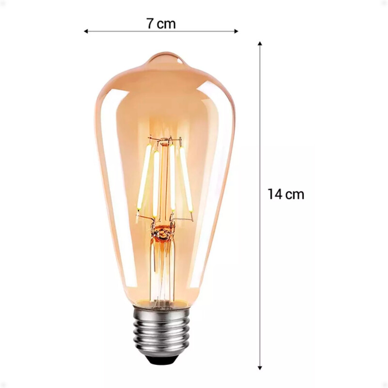 Lámpara Filamento LED Pera Luz Fría E27 Vintage Lámpara Filamento LED Pera Luz Fría E27 Vintage