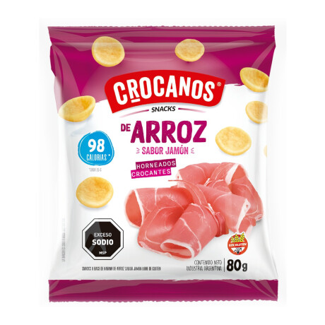 SNACKS DE ARROZ CROCANITOS SNACKS DE ARROZ CROCANOS JAMON 80GRS SIN GLUTEN