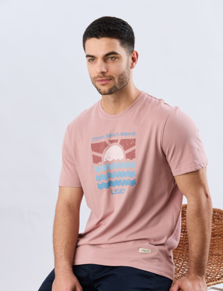 REMERA ESTAMPADA DE ALGODÓN Rosa