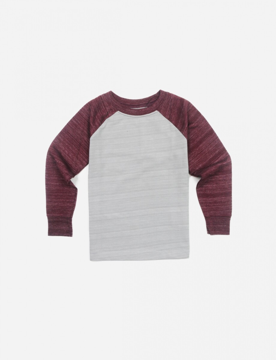 Remera bicolor - BORDO 