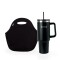 Set de lunchera de neopreno y vaso térmico Cup 360 1200ml brio set negro/negro