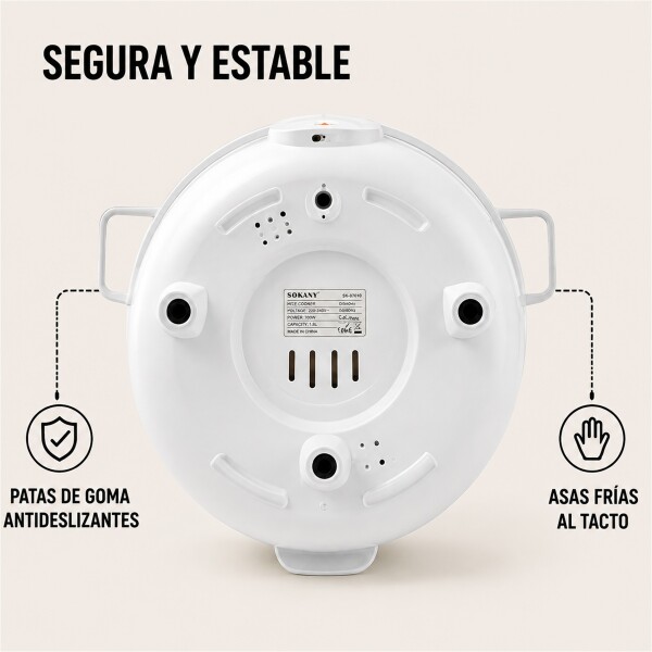 Olla Arrocera Eléctrica Sokany 1.8 L 700W con Keep Warm Blanco 1